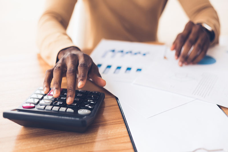 Photo of desk table calculator