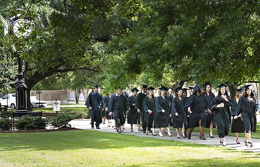 Students walking for graduation