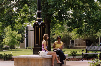 Students talking on campus